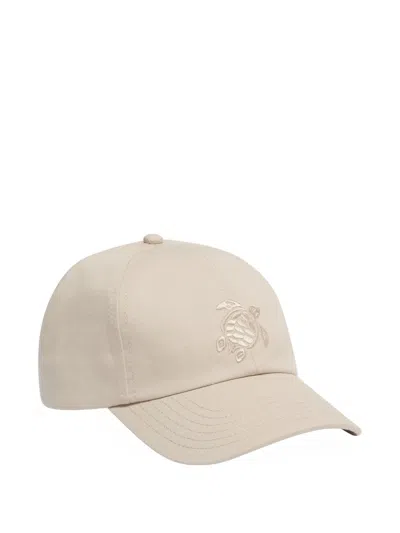 Vilebrequin Turtle-embroidered Cotton Cap In Neutral