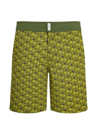 Vilebrequin Turtle-pattern Swim Shorts In Green