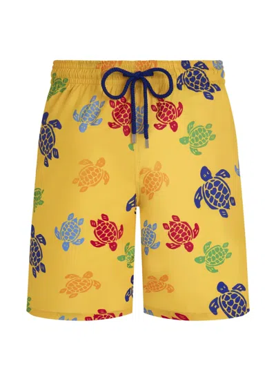 Vilebrequin Turtle-print Swim Shorts In Yellow