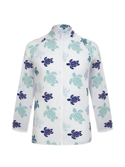 Vilebrequin Turtle-print Swim Sweatshirt In White
