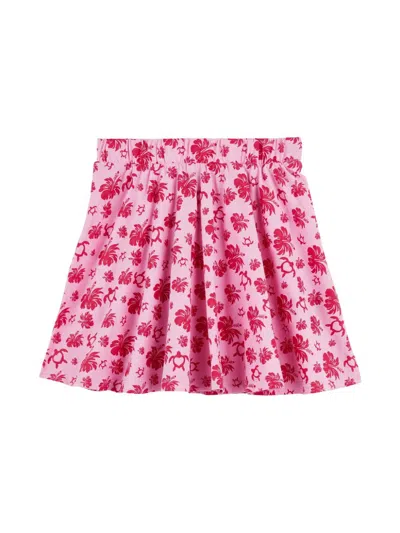 Vilebrequin Kids' Turtles Heart Cotton Skirt In 粉色
