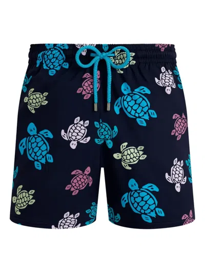 Vilebrequin Moorise Straight-leg Mid-length Printed Recycled Swim Shorts In Blue