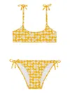 Vilebrequin Turtles Vichy Bikini Set In Yellow