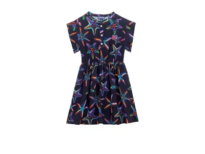 Vilebrequin Viscose Long Dress Disco Stars (toddler/little Kid/big Kid) Girl's Dress Bleu Marine : 14 Years In Black