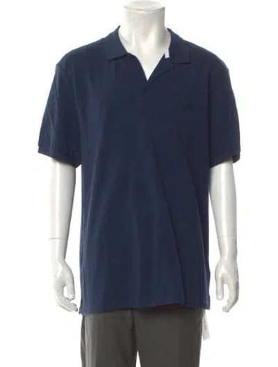 Pre-owned Vilebrequin V-neck Short Sleeve Polo Shirt In Blue