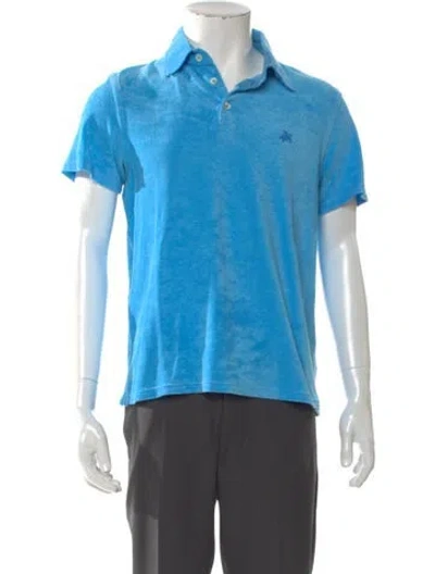 Pre-owned Vilebrequin V-neck Short Sleeve Polo Shirt In Blue
