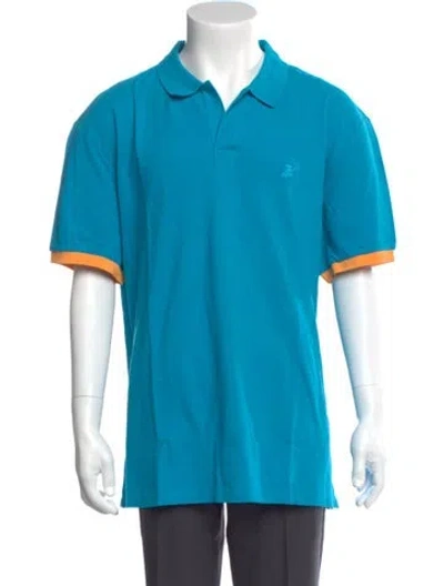 Pre-owned Vilebrequin V-neck Short Sleeve Polo Shirt W/ Tags In Blue