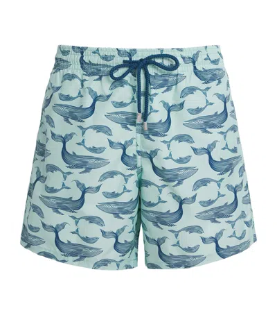 Vilebrequin Whale Print Moorea Swim Shorts In Blue