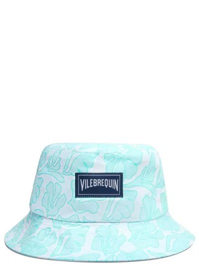Vilebrequin White Blue Logo Bucket Hat In Multi