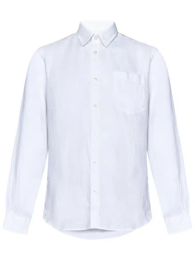 Vilebrequin White Linen Shirt With Turtle Embroidery