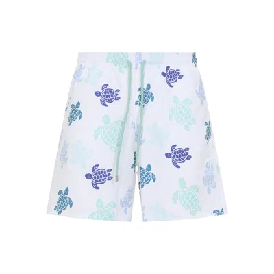 Vilebrequin White Moorea Recycled Polyester Swim Shorts In Multi