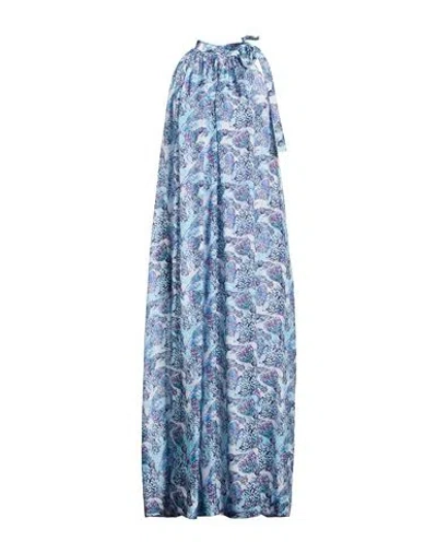 Vilebrequin Woman Maxi Dress Azure Size Onesize Silk In Blue