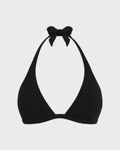 Vilebrequin Chevron Jacquard-neckholder-bikinioberteil Für Damen In Schwarz