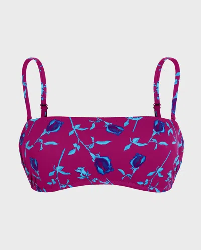 Vilebrequin Women Bralette Bikini Top Roses In Purple