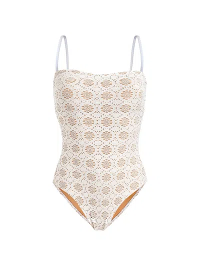 Vilebrequin Women's Broderie Anglaise One-piece Swimsuit In Off White
