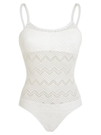 Vilebrequin Women's Chevron Crochet One-piece Swimsuit In Brown