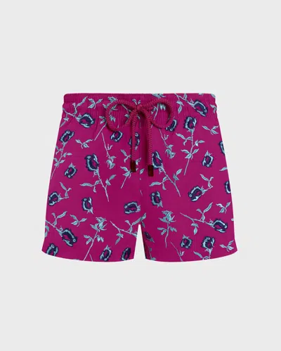 Vilebrequin Women Embroidered Roses Swim Shorts In Red