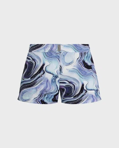 Vilebrequin Women Flat Belt Stretch Swim Shorts Marble In Multi