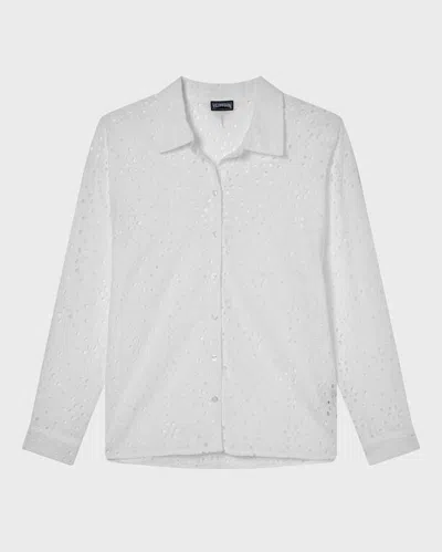 Vilebrequin Women Floral Broderie Anglaise Cotton Shirt In White