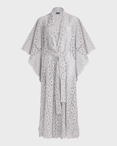 Vilebrequin Women Guipure Kimono Flowers Lace In White