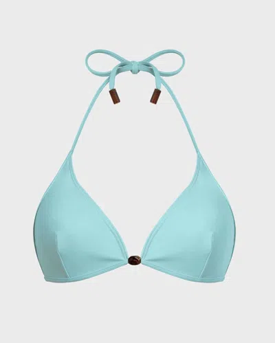 Vilebrequin Women Halter Bikini Top Pearl Solid In Blue