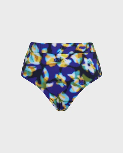 Vilebrequin Frangipanier Trouble Bikinihose Mit Hohem Bund Für Damen In Blau