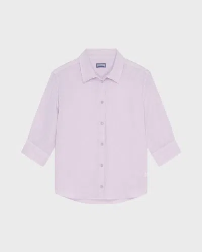 Vilebrequin Women Linen Shirt Solid In Purple