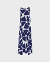 Vilebrequin Women Long Silk Crepe De Chine Dress Big Flowers In Multi