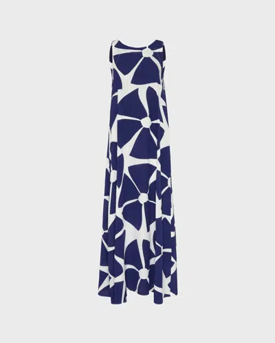 Vilebrequin Women Long Silk Crepe De Chine Dress Big Flowers In Multi