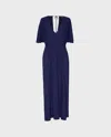 Vilebrequin Women Long Silk Satin Dress Solid In Blue