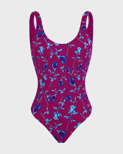 Vilebrequin Women Low-back Swimsuit One-piece Roses In Red