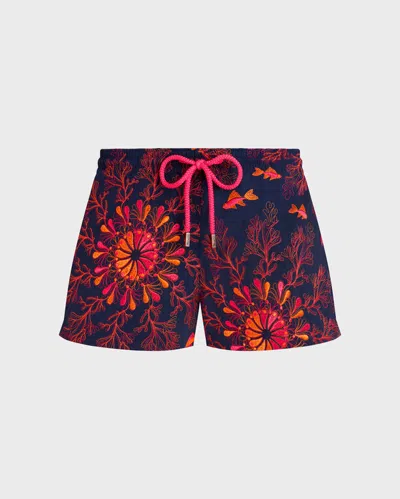 Vilebrequin Women Mandala Embroidered Swim Shorts- Limited Edition In Blue