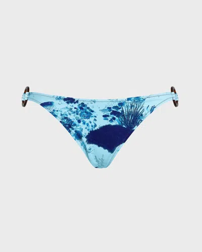 Vilebrequin Women Mini Brief Bikini Bottom Coral Reef In Blue