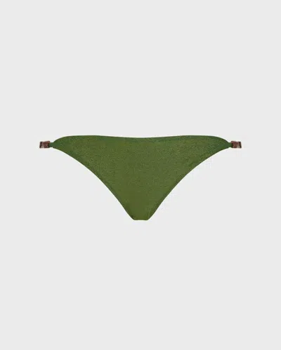 Vilebrequin Mini-bikinihose Aus Schillerndem Jersey Für Damen In Grün