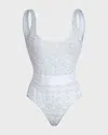 Vilebrequin Women One-piece Swimsuit Embroidered Flowers In White