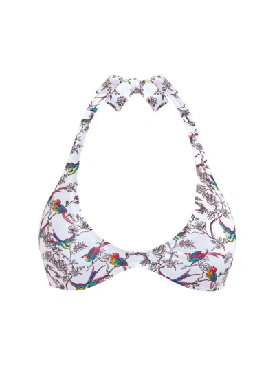 Vilebrequin Women's Rainbow Birds Bikini Top In Blanc