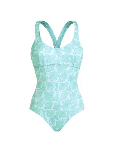 Vilebrequin Women's Seashell-print Jersey One-piece Swimsuit In Blue