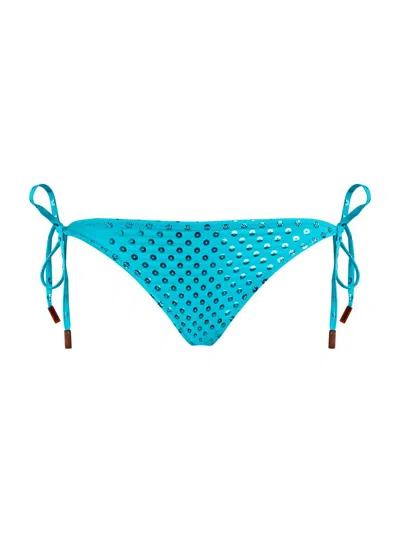Vilebrequin Women's Sequined Side Tie Bikini Bottom In Blue