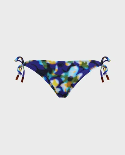 Vilebrequin Frangipanier Trouble Bikinihose Mit Seitlicher Schnürung Für Damen In Blau