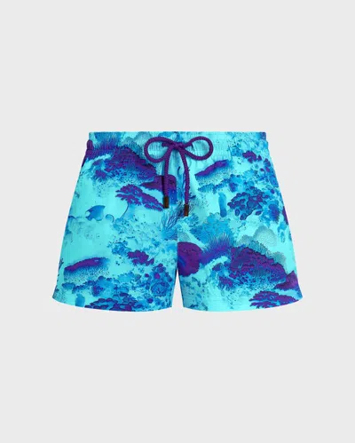 Vilebrequin Women Stretch Swim Shorts Coral Reef In Blue