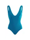 Vilebrequin Solid Halter One-piece Swimsuit In Blue