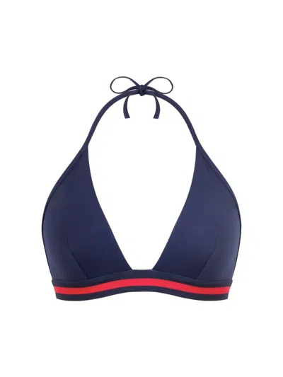 Vilebrequin Women's Striped Triangle Bikini Top In Bleu Marine