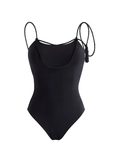 Vilebrequin Women's Tresses Braided One-piece Swimsuit In Noir
