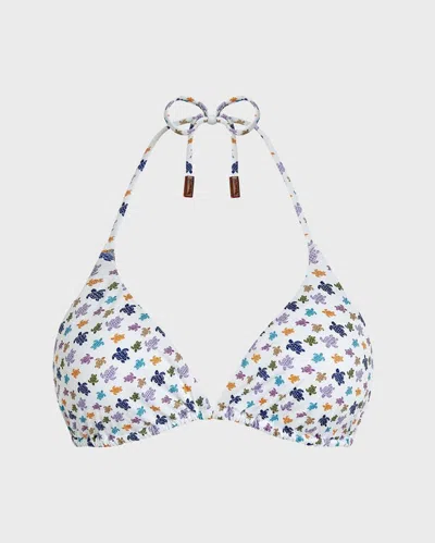 Vilebrequin Women Triangle Bikini Top Micro Ronde Des Tortues In Multi