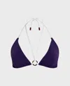 Vilebrequin Women Triangle Bikini Top Solid In Blue
