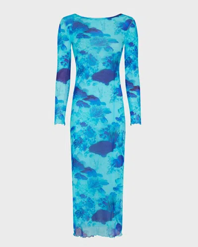 Vilebrequin Women Tulle Long Dress Coral Reef In Blue