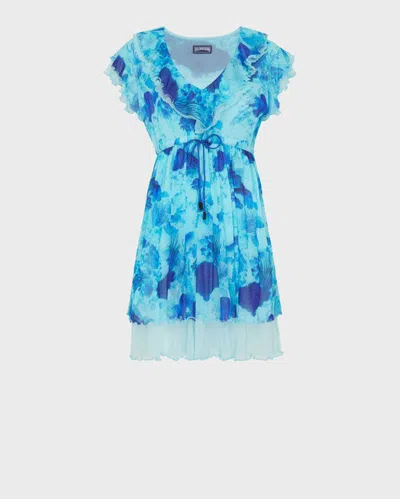 Vilebrequin Women Tulle Sleeveless Dress Coral Reef In Blue