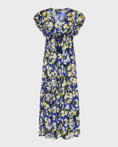Vilebrequin Langes Frangipanier Trouble Kleid Aus Viskose Für Damen In Blau