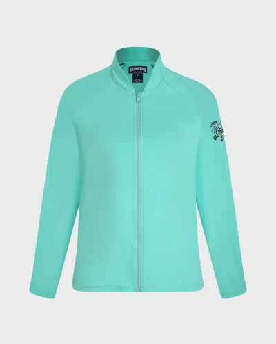 Vilebrequin Langärmliger Solid Rashguard Mit Reissverschluss Für Damen In Grün