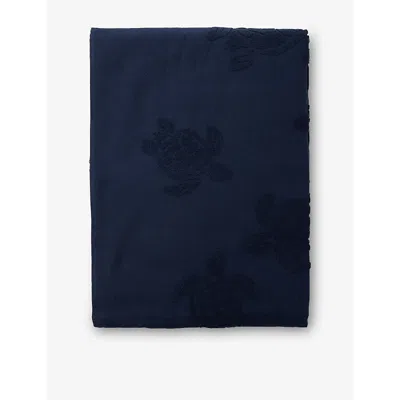 Vilebrequin Womens Santah Turtle Cotton Beach Towel Bleu Marin
